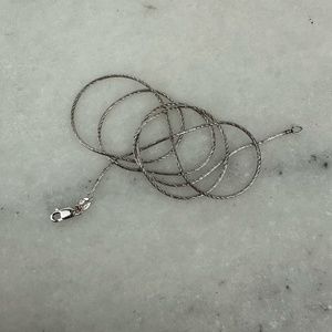 14K 20" White Gold Thin Snake Diamond Cut Chain 5.1G